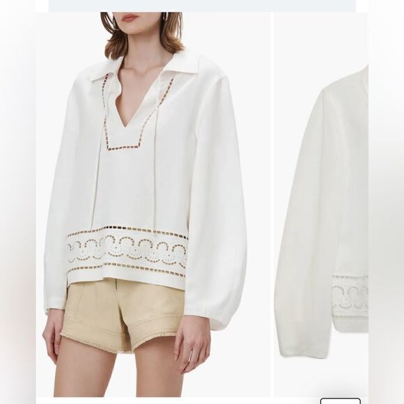 Jonathan Simkhai Abel Linen blend eyelet top NWT XS - Picture 5 of 13